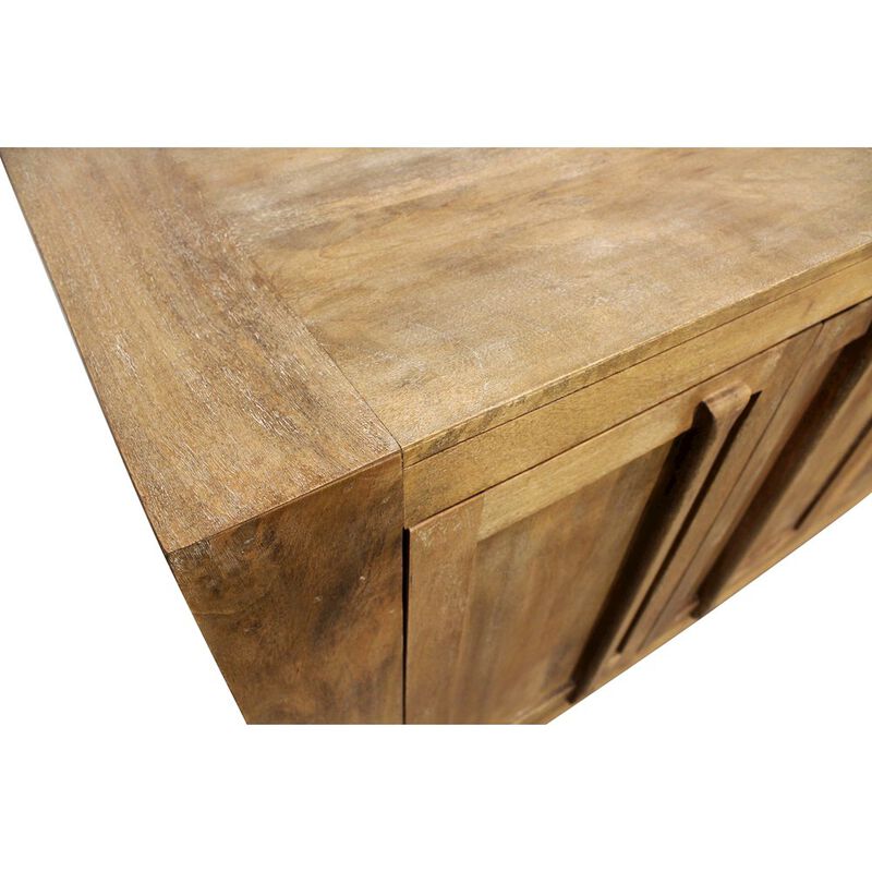 Mid-Century Jaden Sideboard 3 Drawers, 4 Doors in Distressed Natural