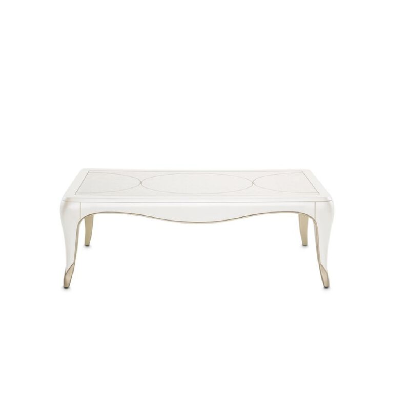 Michael Amini London Place Rectangular Cocktail Table - Creamy Pearl
