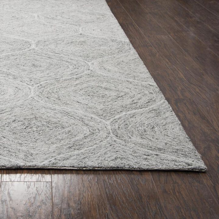 Hand Tufted Loop Pile Wool Rug, 3' x 5'