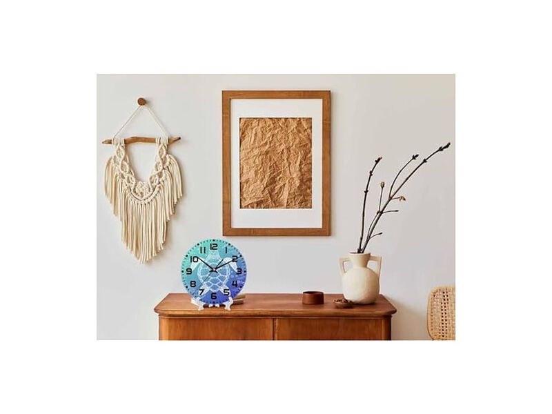 Underwater Sea Turtle Retro Line Wall Clock 10 Inch Silent Non Ticking image number 2