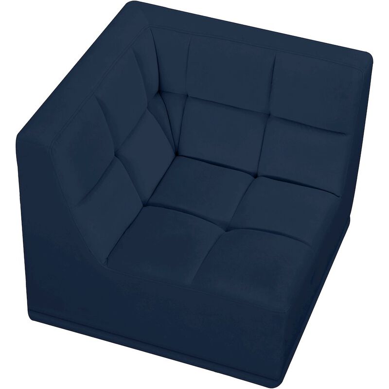 Meridian Furniture Relax Navy Velvet Corner Chair
