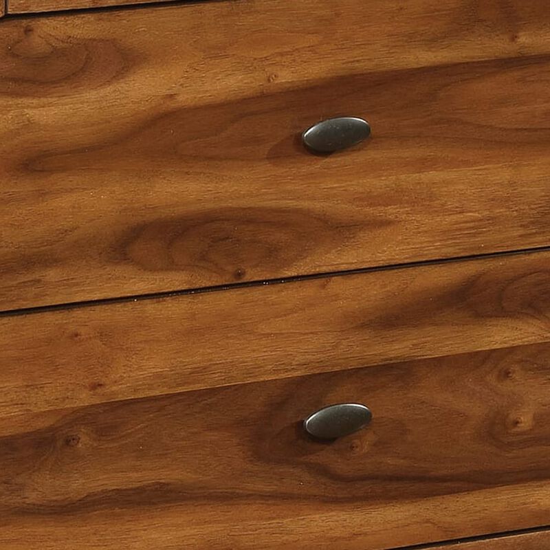 Queen Bedroom Set, Gray, Brown Wood, 3 Piece Set with 2 Nightstands image number 6