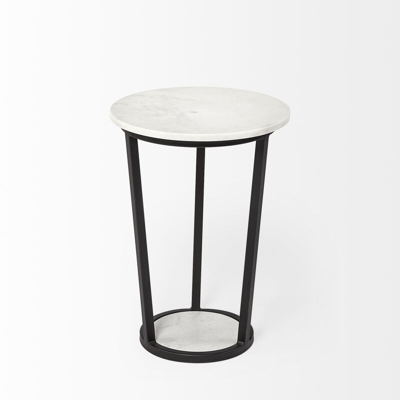 Polished Marble Round End Table &ndash; Luxurious Living Room Piece
