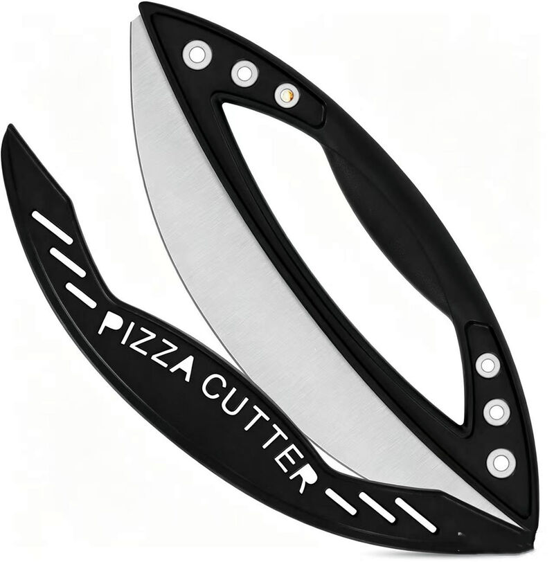 12" Stainless Steel Pizza Cutter Rocker Blade with Cover image number 0