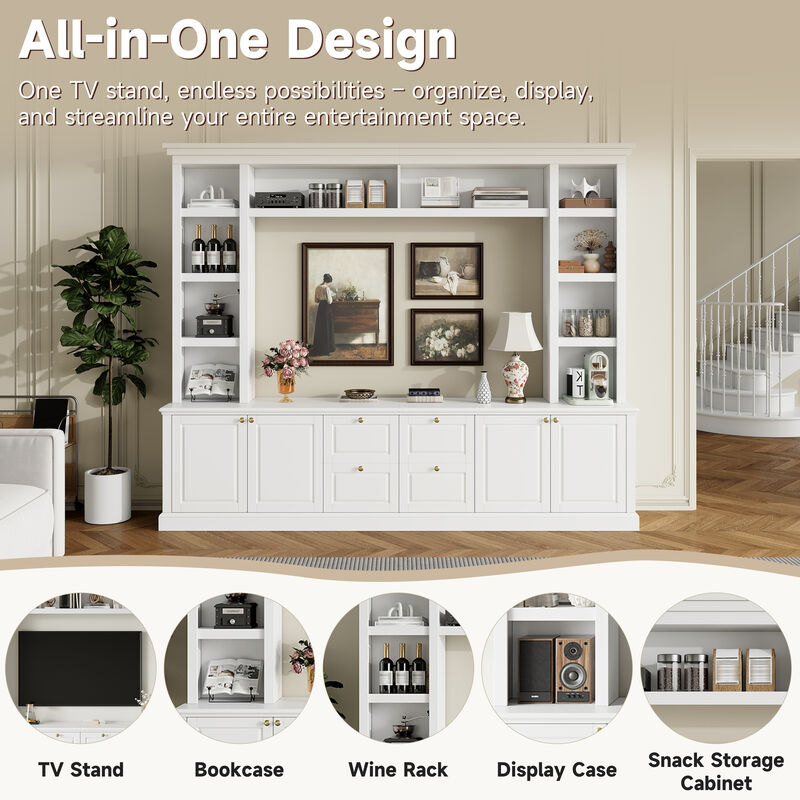Merax Multifunctional TV Stand for 70" TVs with 3 Adjustable Shelves image number 5