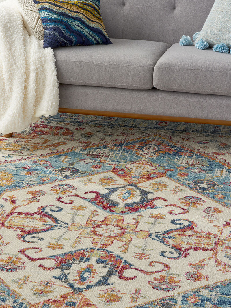 Passion PSN23 Ivory/Light Blue 6'7" x 9'6" Rug image number 8
