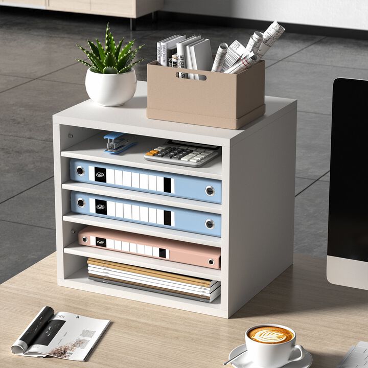 5 Compartment Mail Sorter Organizer with Adjustable Shelves for Office, Classroom & Home