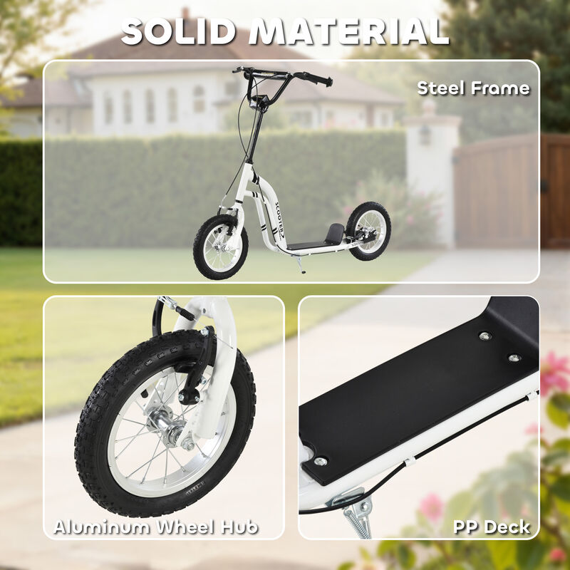 BreeBe Youth Scooter Front and Rear Caliper Dual Brakes 12-Inch Inflatable Front Wheel Ride On Toy image number 5