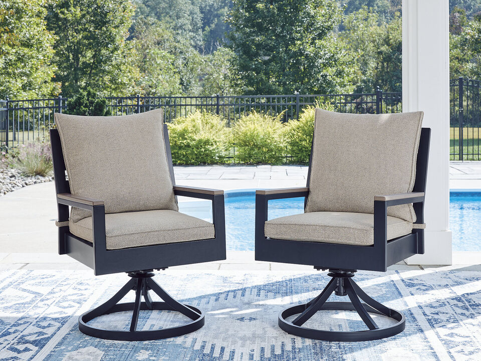 Mabry Shores Outdoor Swivel Chair with Cushion (Set of 2)