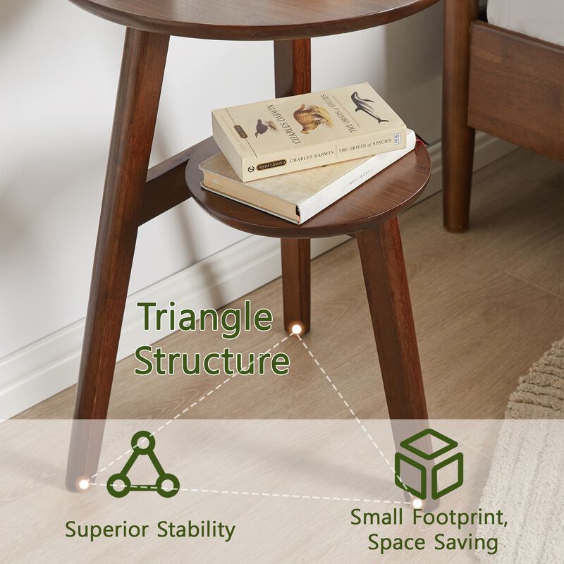 Voxfi Solid Wood 2-Tier Side Table image number 8