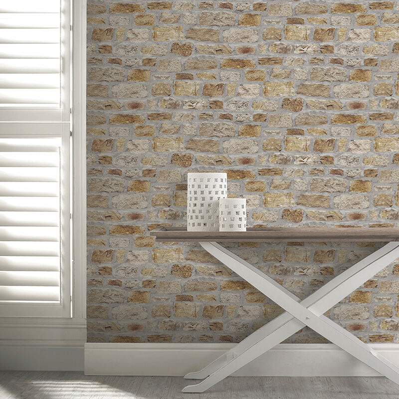 Atticus Neutral Country Stone Wallpaper image number 1