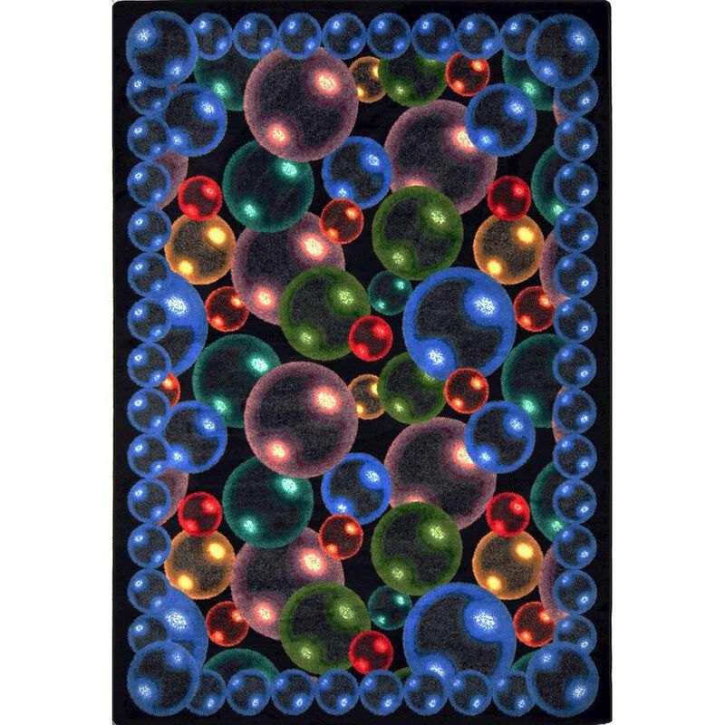 Joy Carpets Kaleidoscope Bubbles 5'4 x 7'8 Area Rug in Color Silver