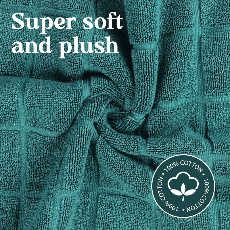 Washable Cotton Checkered Bath Rug Set of 2 for Bathrooms image number 4