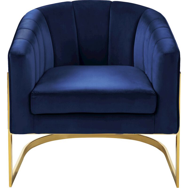 Meridian Furniture Carter Navy Velvet Accent Chair