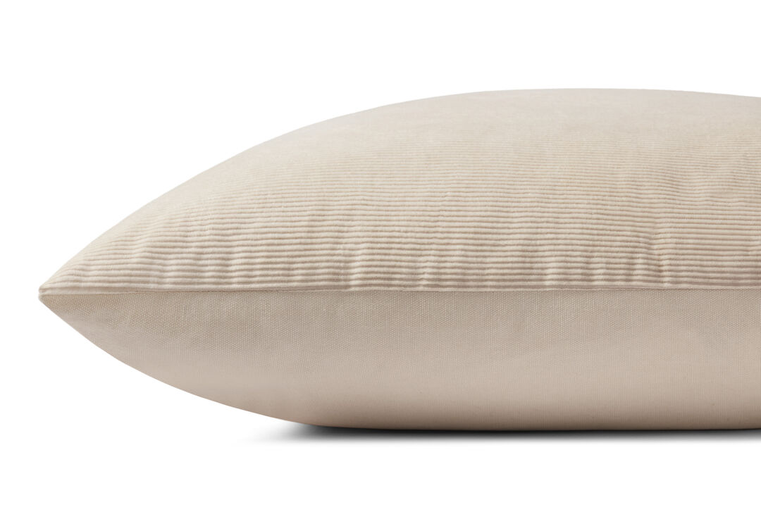 Beatrice PMH0048 Ivory 22''x22'' Polyester Pillow by Magnolia Home by Joanna Gaines x Loloi