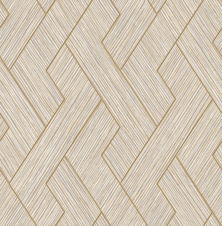 Ember Taupe Geometric Basketweave Wallpaper
