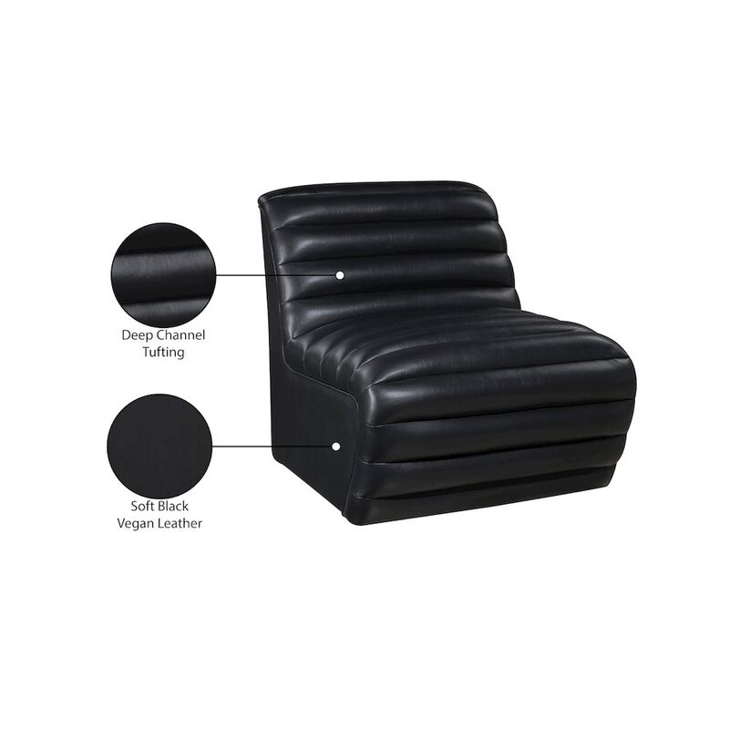 Meridian Furniture Vega Black Vegan Leather Accent Chair
