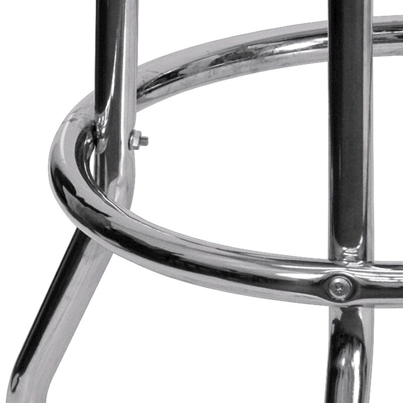 Flash Furniture Double Ring Chrome Barstool with Red Seat image number 7