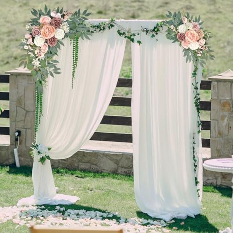 Pink Artificial Flowers Wedding Centerpiece Decor Arch 2 Arch image number 3