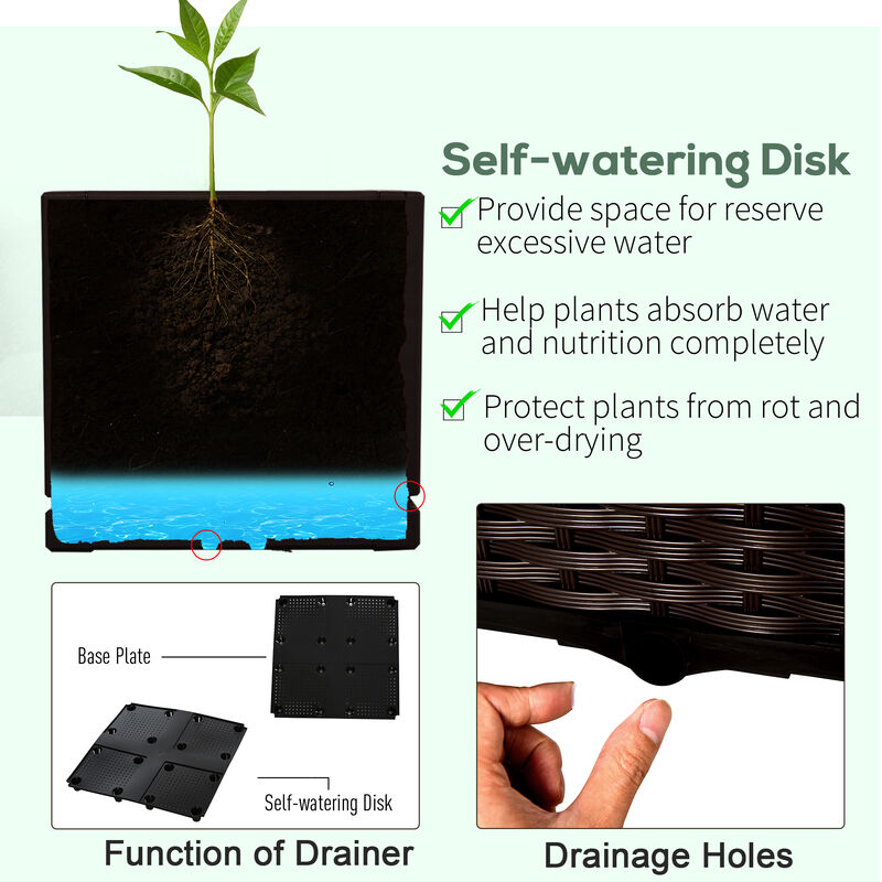 Hivvago Self-Watering Raised Garden Bed 2-Piece Planter Set image number 5