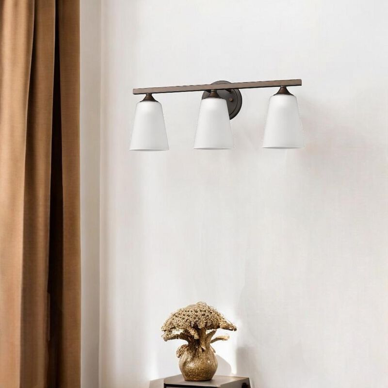 Hivvago Three Light Bronze Metal Vanity Wall Light