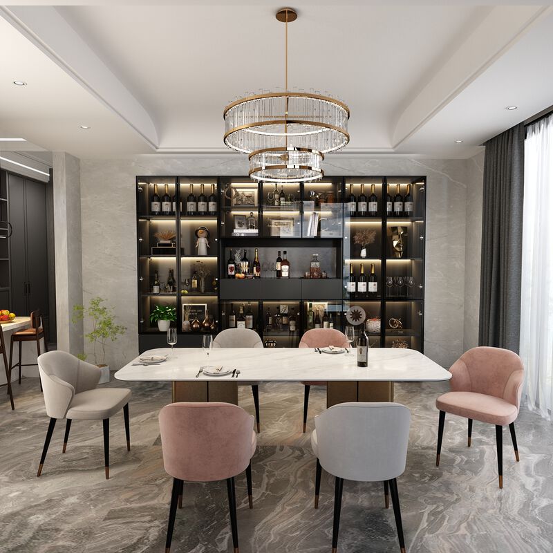 FUFU&GAGA Black Wine Cabinet with LED Lighting, Glass Doors, and Adjustable Shelves – Modern Farmhouse Style Display Storage,(110.2" L x 14.2" W x 78.7" H),Black