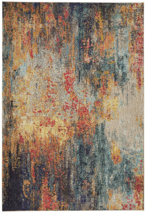 4 X 6 Multicolor Abstract Power Loom Non Skid Area Rug