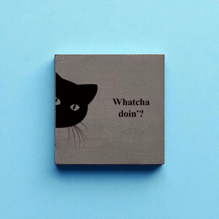 Funny Cat Wooden Sign Cute Cat Wall Decor Gift for Cat Lovers