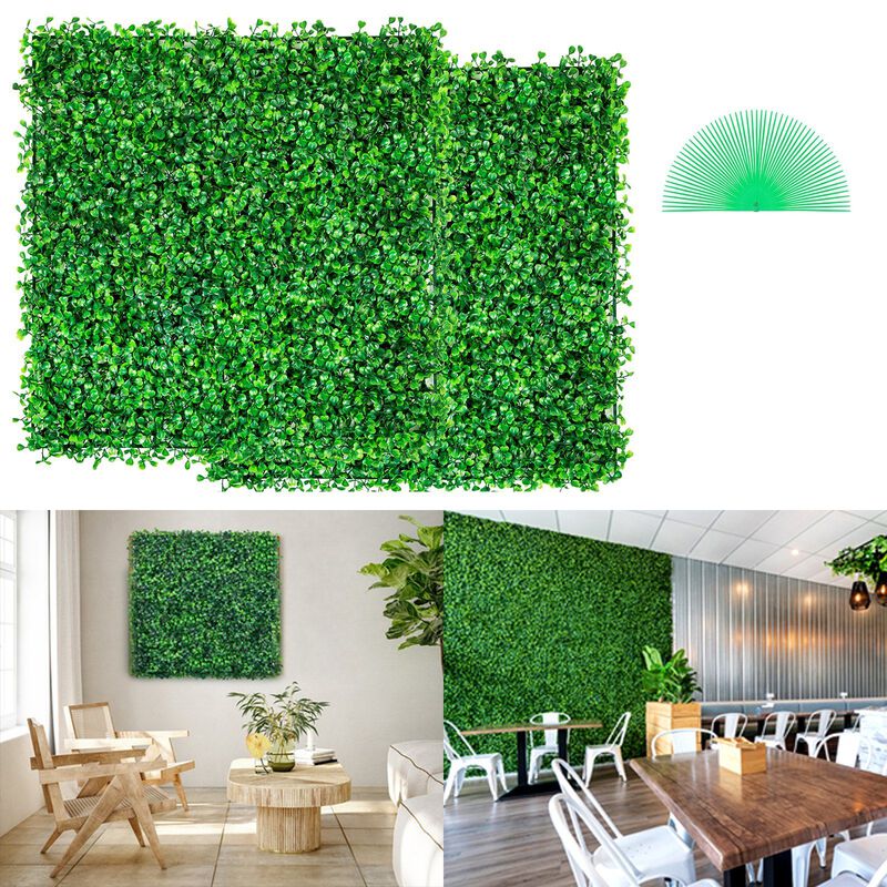 12PCS Artificial Boxwood Panels, Faux Green Hedge Wall Mat for Indoor Outdoor Decor image number 5