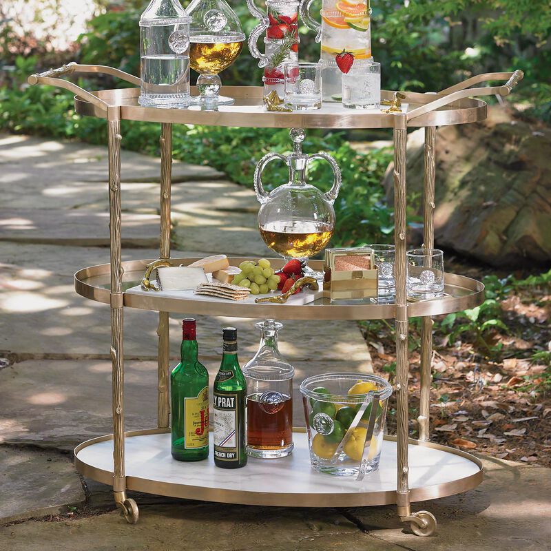 Arbor Bar Cart- Brass