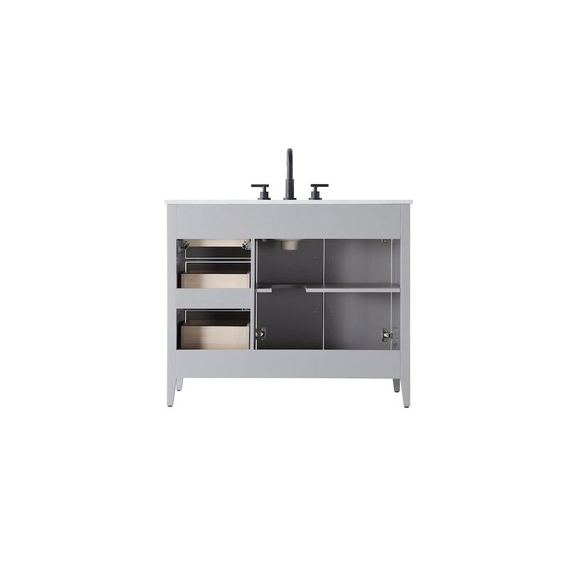 Elegant Kitchen and Bath 42 Inch Single Bathroom Vanity In Grey