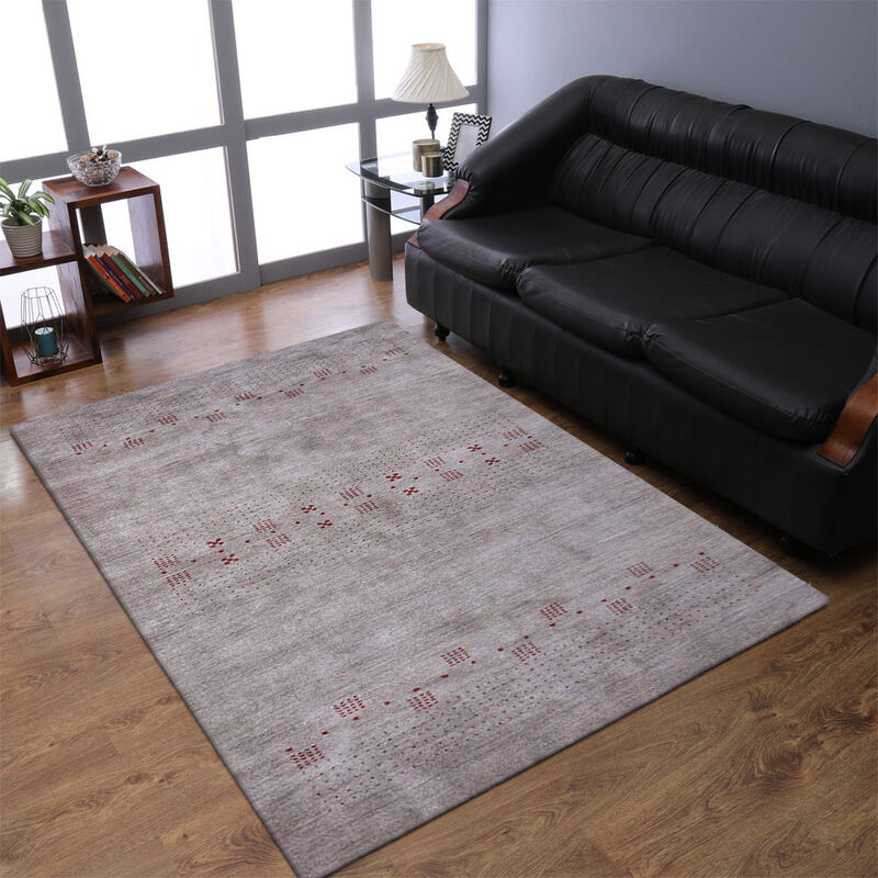 RUGSOTIC CARPETS HAND KNOTTED LOOM WOOL ECO-FRIENDLY AREA RUGS  - Rectangle, Contemporary Modern Design, High Pile Handmade Anti Skid Rugs for Living Room (L00507) image number 1