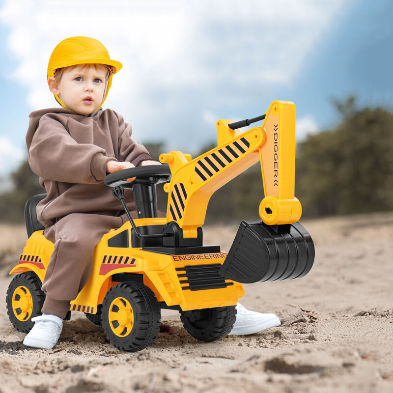 Electric Kids Excavator Ride On Toy with Adjustable Shovel for Outdoor Play image number 1