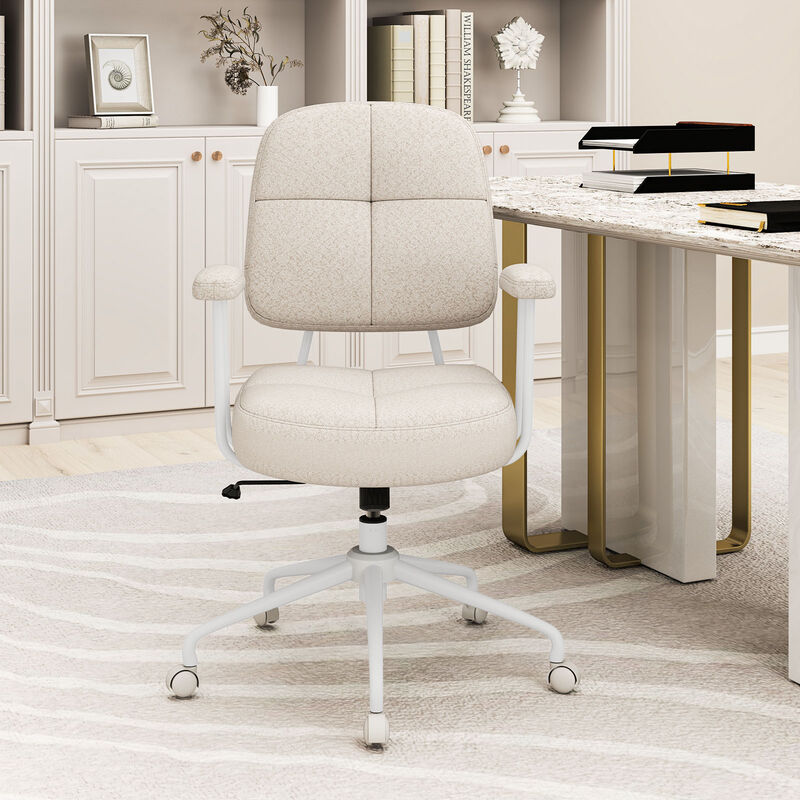 Mid-Back Leathaire Task Chair with Cushion &ndash; Ideal for Home or Study