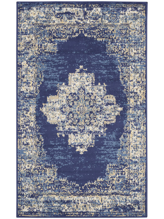 Grafix GRF14 Navy/Blue 3' x 5' Rug