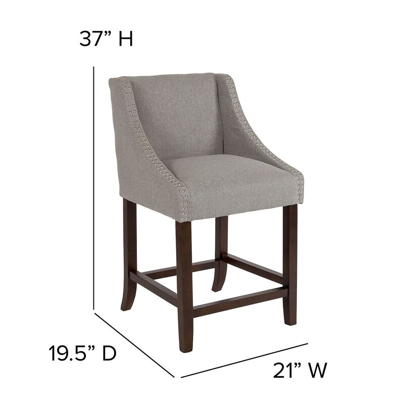 Flash Furniture Mallory 2 Pk. Contemporary Brown Vinyl Adjustable Height Barstool with Vertical Stitch Back/Seat and Chrome Base