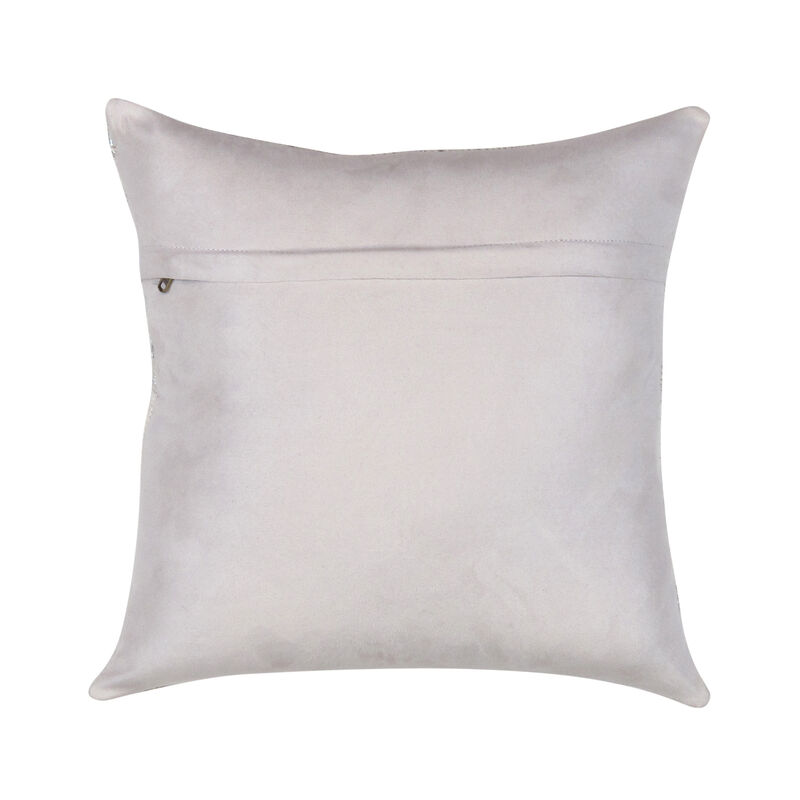 Pasargad Home Safari Striped Silver Cowhide Throw Pillow image number 3