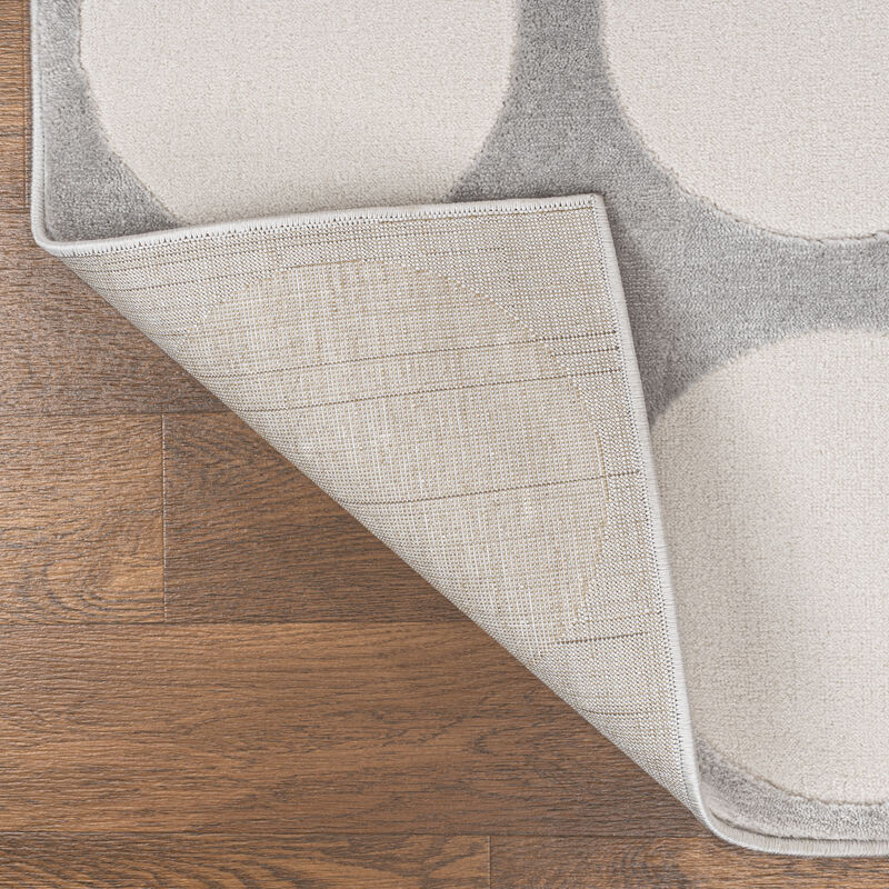 Adrian Modern Geometric Circle Dot High-Low Area Rug