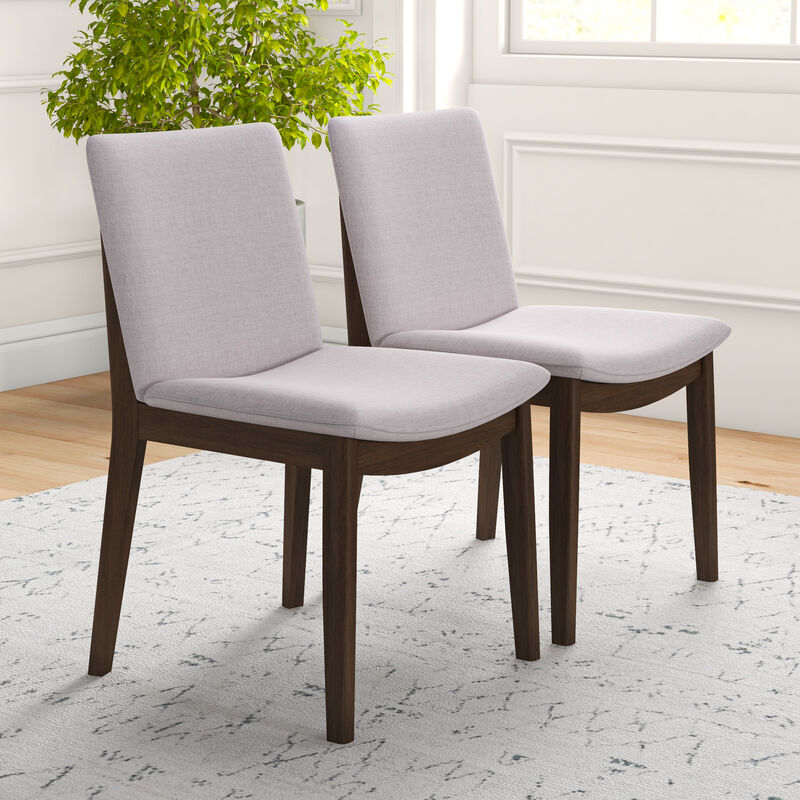 Merax Modern Laura Mid-Century Modern Solid Wood Dining Chair Set with Upholstered Fabric
