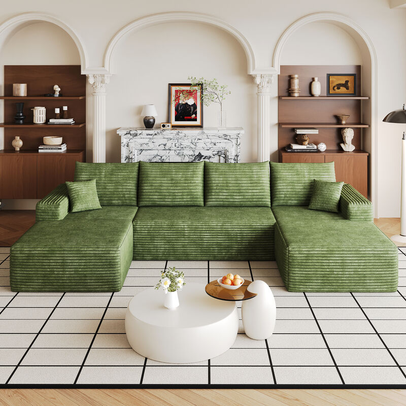 Vitpug 134" Comfort U Shaped Cloud Sectional Sofa image number 1