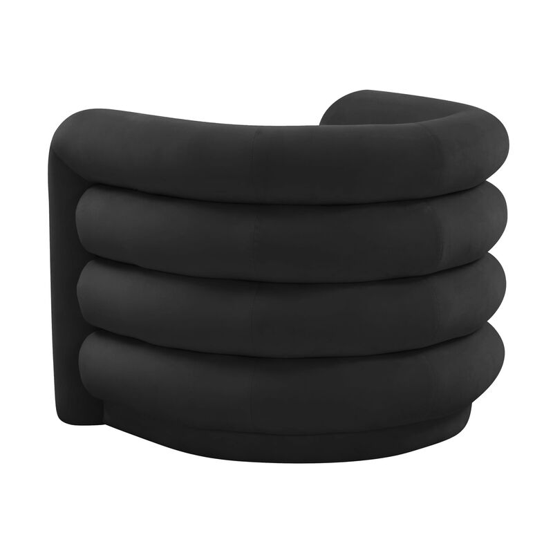 Casafoyer Curves Black Velvet Lounge Chair image number 2