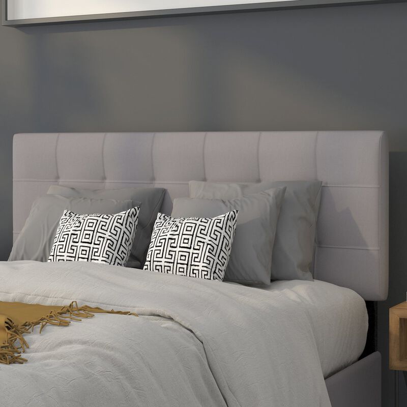 Flash Furniture Tufted Upholstered Full Size Headboard in Light Gray Fabric image number 5