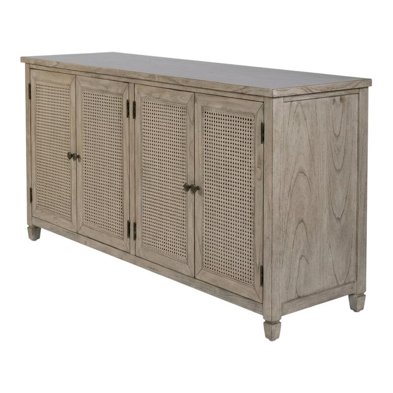 Butler Specialty Flagstaff 70 in. W Rectangular Cane 4 Door Sideboard, Gray image number 1