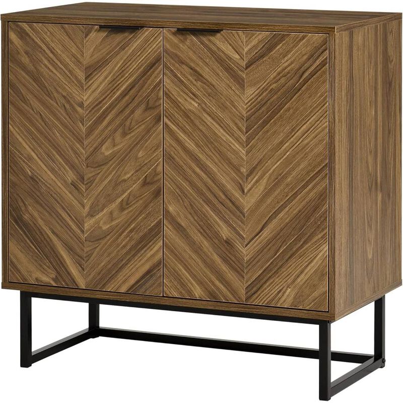 Hivvago Modern Entryway Sideboard Buffet Dining Storage Cabinet in Walnut Wood Finish