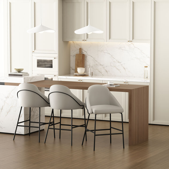 Gracie Counter Stools in Gray and Black (Set of 3)