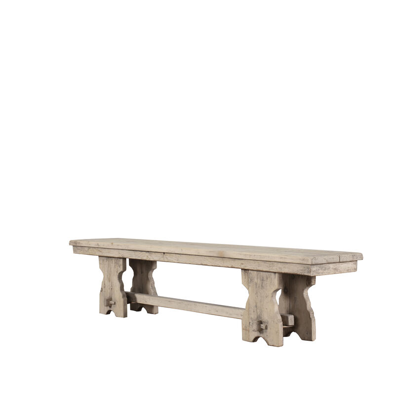 Solid Elm Bench in Weathered Natural image number 2
