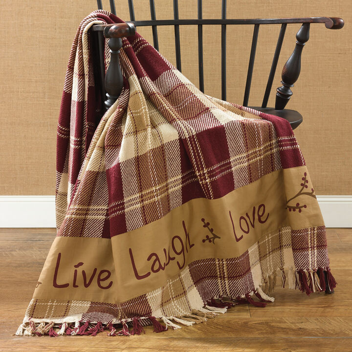 Park Designs Live Laugh Love Throw - 60''L - Red