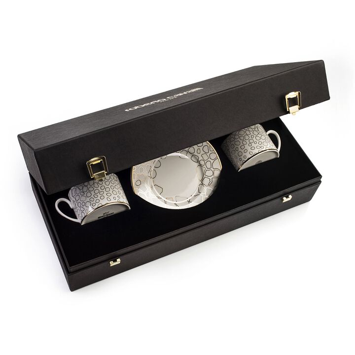 Tea Cup & Saucer GIRAFFE Set of 2 in Luxury Box diam. 3.3", H 2.3", cap. 7.5 oz, Saucer diam. 6"
