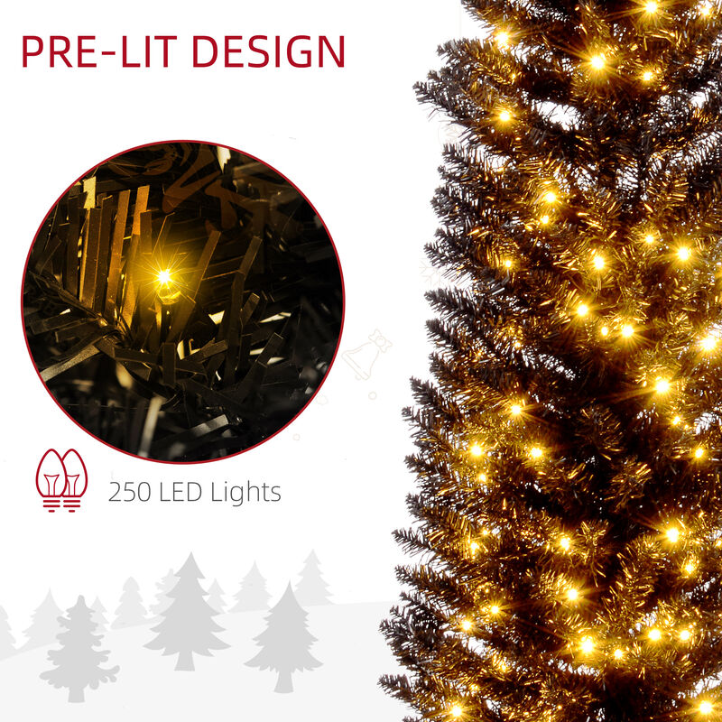 7' Slim Pencil Artificial Christmas Tree with LEDs image number 4