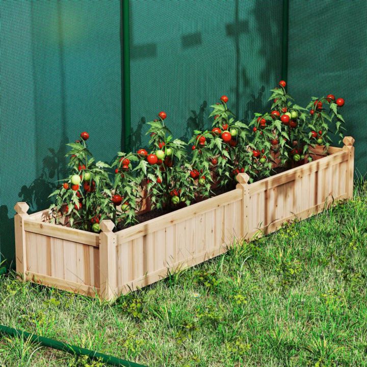 Hivvago Divisible Planter Box with Corner Drainage and Non-woven Liner for Growing Vegetables